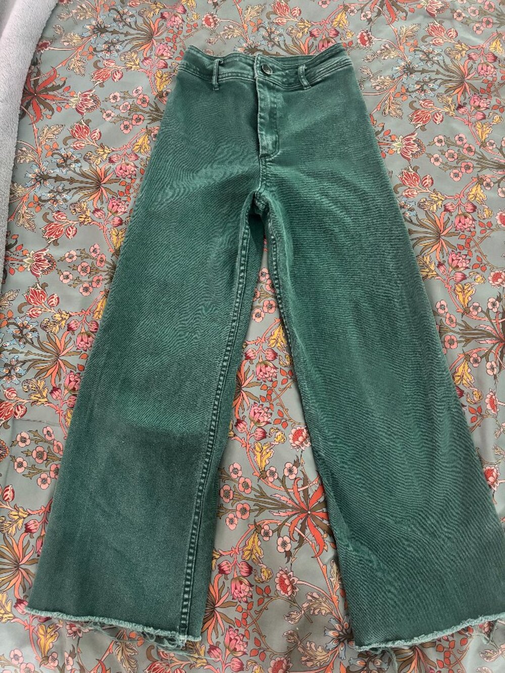 Miou Muse High Rise Raw Hem Wide Leg Pants - Small